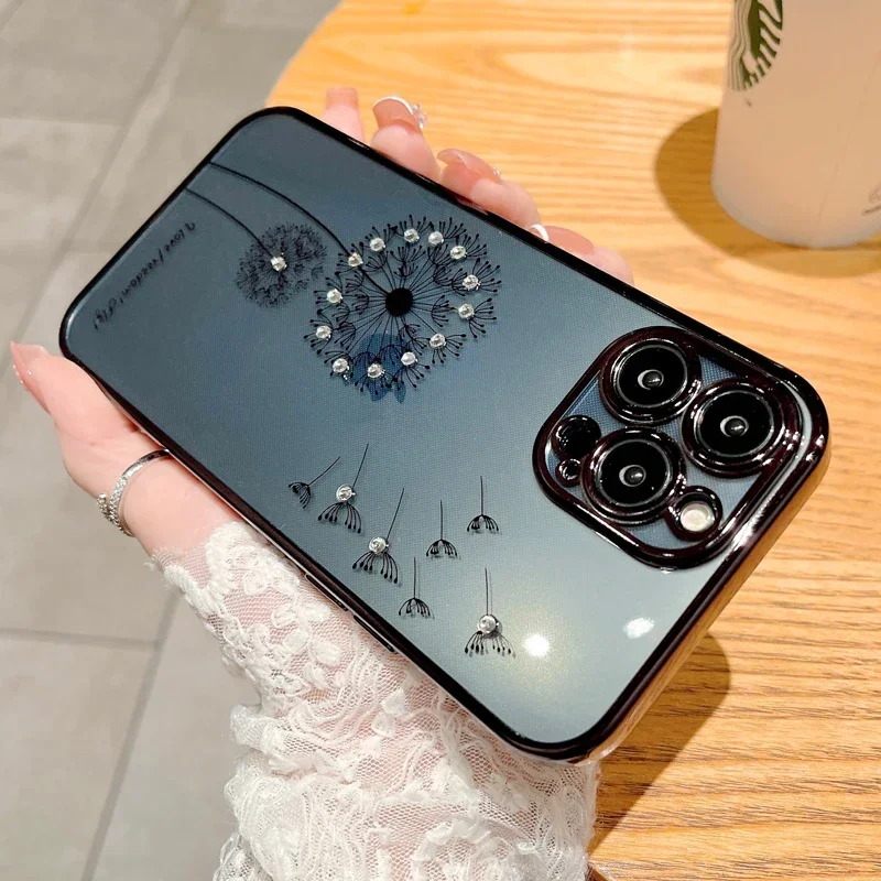 Dandelion Diamond Plating Case for iPhone 13 12 11 Pro Max Mini X Xs Xr Transparent Soft Cover for Woman Girl Luxury
Dandelion Diamond Plating Case for iPhone 13 12 11 Pro Max Mini X Xs Xr Transparent Soft Cover for Woman Girl Luxury