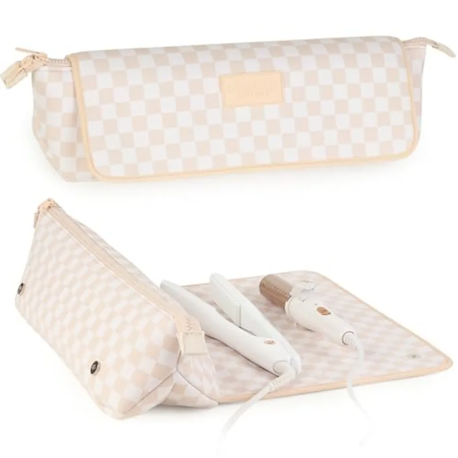 Hair Tools Travel Bag and Heat Resistant Mat 15.5" for Flat Irons Straighteners Curling Iron and Haircare Accessories 2-in-1 de
Hair Tools Travel Bag and Heat Resistant Mat 15.5" for Flat Irons Straighteners Curling Iron and Haircare Accessories 2-in-1 de