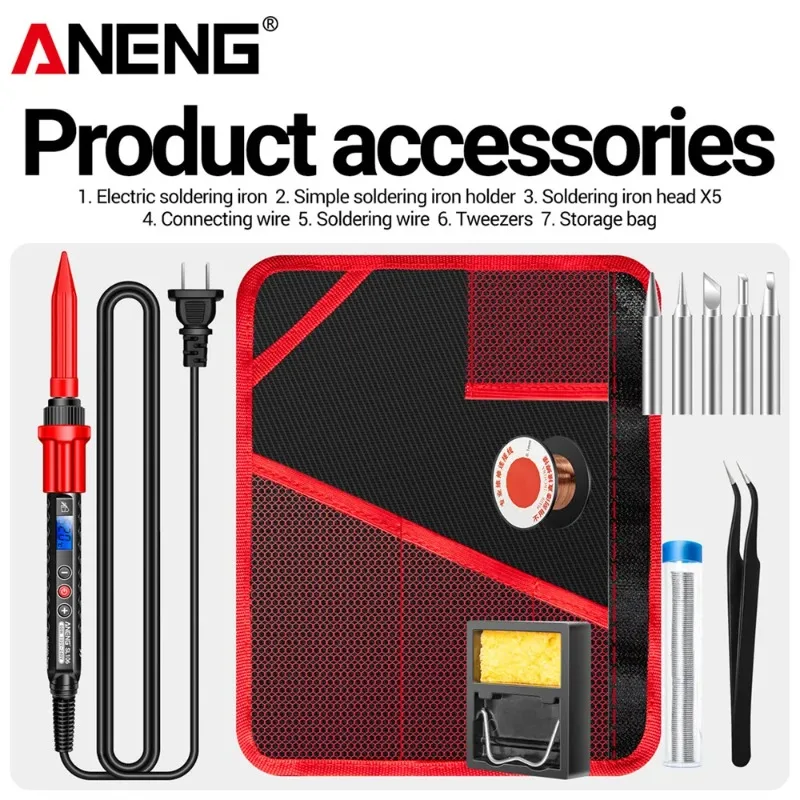 ANENG SL106 Electric Soldering Iron US/EU plug 11 Set 220V 110V Adjustable Temperature Welding Equipment Household Electric Tool
ANENG SL106 Electric Soldering Iron US/EU plug 11 Set 220V 110V Adjustable Temperature Welding Equipment Household Electric Tool