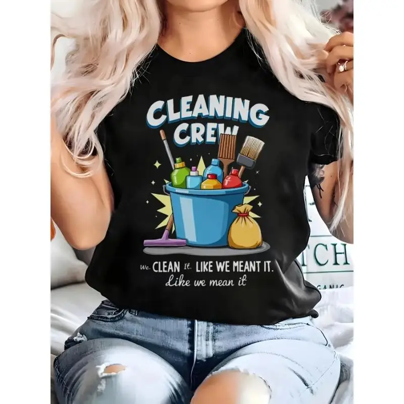 Cleaning Crew T-Shirt We Mean It Graphic Tee Unisex Janitor Gift Housekeeper Cleaner Apparel 
Cleaning Crew T-Shirt We Mean It Graphic Tee Unisex Janitor Gift Housekeeper Cleaner Apparel