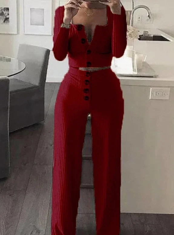 Autumn 2025 Women's Short Cardigan Long Sleeve Slim Fit Sexy Breast&Casual Pants Solid Color Set
Autumn 2025 Women's Short Cardigan Long Sleeve Slim Fit Sexy Breast&Casual Pants Solid Color Set