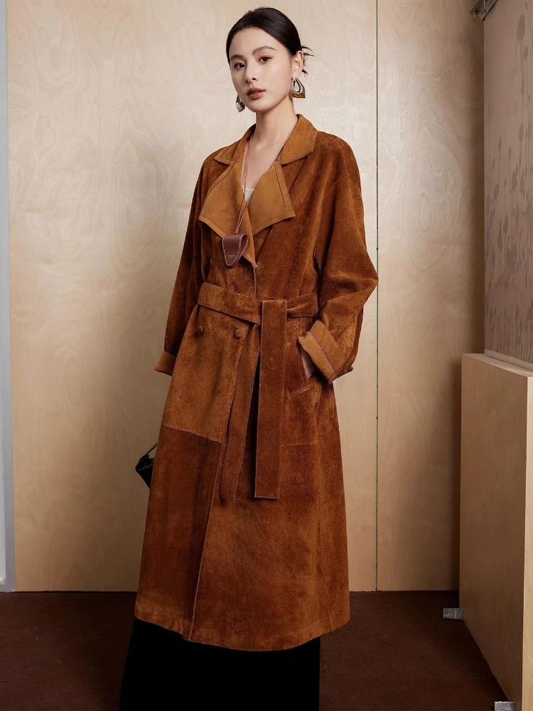 Casual Long Genuine Leather Jacket for Women Spring Autumn 2026 New High-end Simple Loose Real Cow Leather Trench Coat with Belt
Casual Long Genuine Leather Jacket for Women Spring Autumn 2026 New High-end Simple Loose Real Cow Leather Trench Coat with Belt
