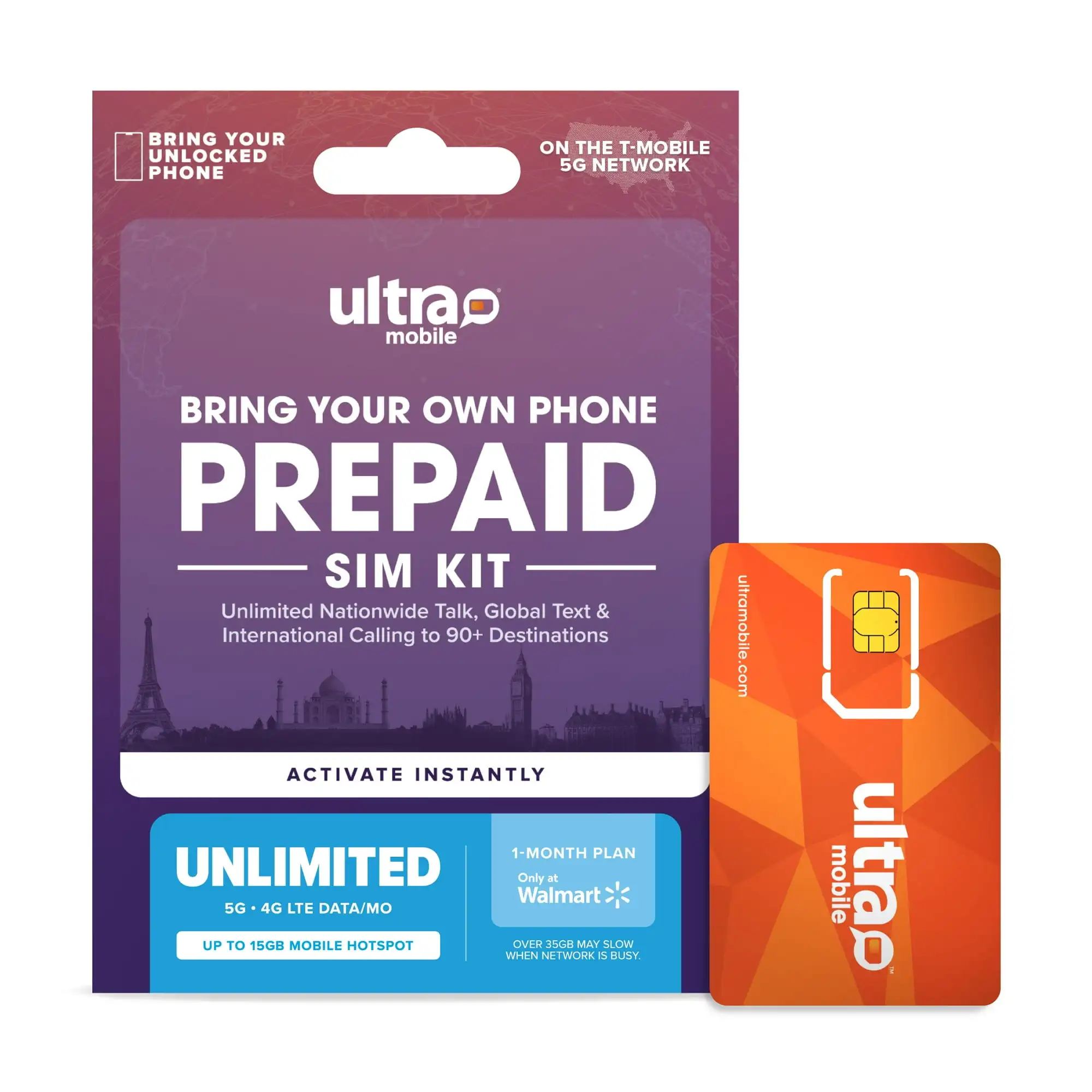 Ultra Mobile 30 Day Wireless Prepaid SIM Card Kit, Unlimited Plan with 15GB Hotspot
Ultra Mobile 30 Day Wireless Prepaid SIM Card Kit, Unlimited Plan with 15GB Hotspot