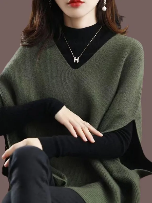 Loose Knitted Sweater Vest Women's V-Ne Svel Batwing Outerwear Spring Autumn Large Size Thermal Fce Vest Top
Loose Knitted Sweater Vest Women's V-Ne Svel Batwing Outerwear Spring Autumn Large Size Thermal Fce Vest Top