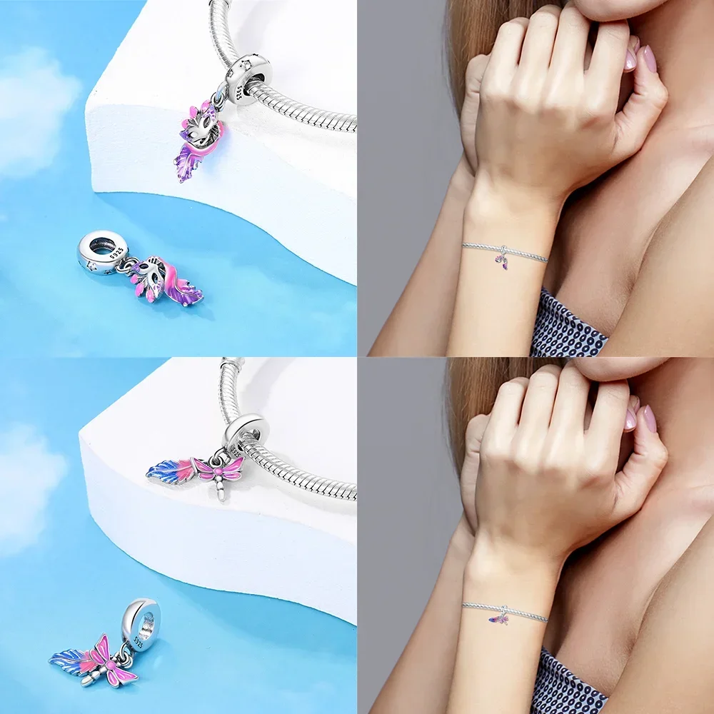 S925 Silver Original Colored Feathered Wings Pink Angelic Endless Beads Fit Bracelet Women Diy Fine Beautiful Gift Accessory
S925 Silver Original Colored Feathered Wings Pink Angelic Endless Beads Fit Bracelet Women Diy Fine Beautiful Gift Accessory