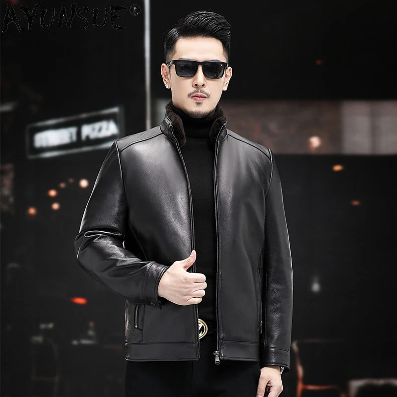Genuine Leather Jackets for Men Detachable Down Inner Pure Goatskin Deer Pattern Mink Collar Coat Men's Winter Jacket FCY4801
Genuine Leather Jackets for Men Detachable Down Inner Pure Goatskin Deer Pattern Mink Collar Coat Men's Winter Jacket FCY4801