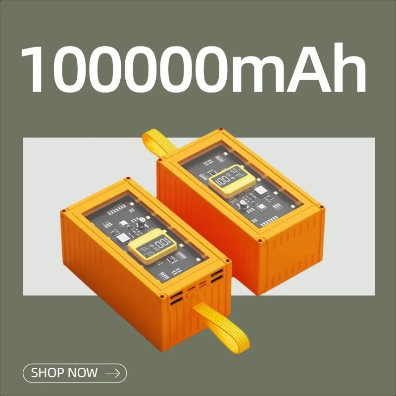 Портативное зарядное устройство Power Bank с супербыстрой зарядкой 66 Вт и большой емкостью 100000 мАч
Портативное зарядное устройство Power Bank с супербыстрой зарядкой 66 Вт и большой емкостью 100000 мАч