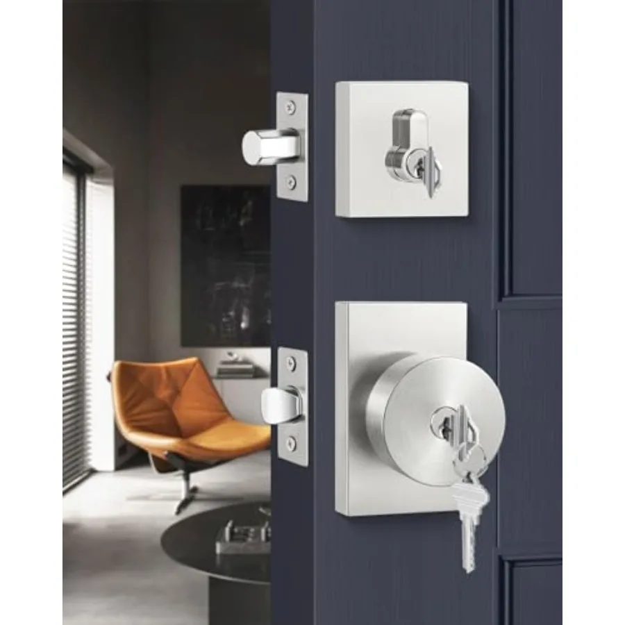 Door Knob with Deadbolt, Zinc-Alloy Satin Silver Keyed Alike Exterior Door Lock Set, Heavy Duty Satin Nickel Front Door Knob an
Door Knob with Deadbolt, Zinc-Alloy Satin Silver Keyed Alike Exterior Door Lock Set, Heavy Duty Satin Nickel Front Door Knob an