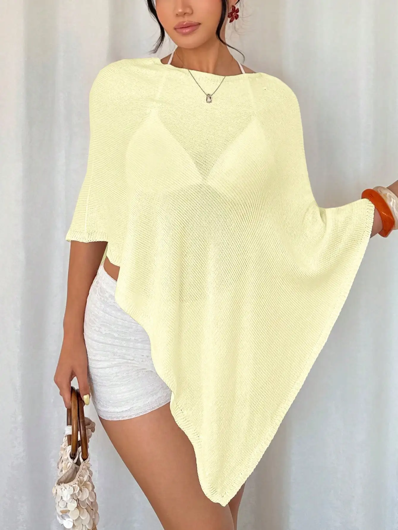 Womens Casual Solid Color Knitted Asymmetrical Loose Thin Sweater Spring Summer Top
Womens Casual Solid Color Knitted Asymmetrical Loose Thin Sweater Spring Summer Top