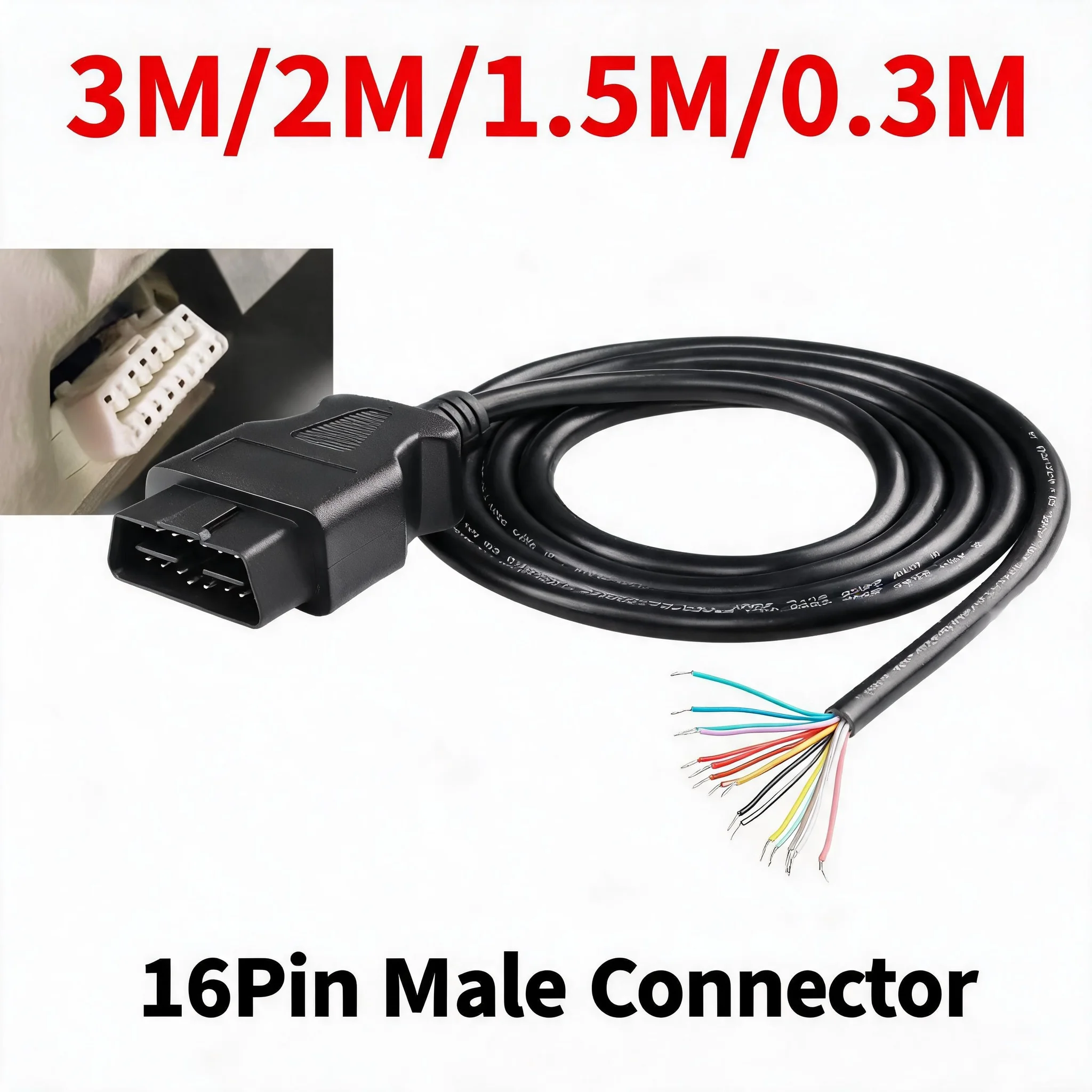 16PIN Male To Female OBD2 OBD II Car Extension Cable 3/2/1.5/0.3 Meters For Auto ELM327 Connector Interface Adapter
16PIN Male To Female OBD2 OBD II Car Extension Cable 3/2/1.5/0.3 Meters For Auto ELM327 Connector Interface Adapter