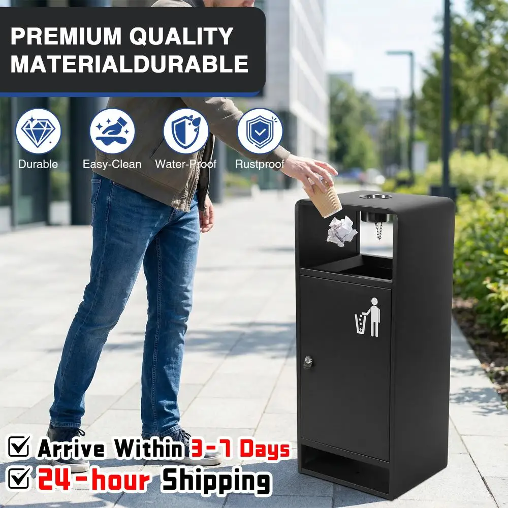 40L/10 Gallon Stainless Steel Standing Garbage Can Four-Side Openings Commercial Metal Waste Bin for Hotel Entrances Parks Malls
40L/10 Gallon Stainless Steel Standing Garbage Can Four-Side Openings Commercial Metal Waste Bin for Hotel Entrances Parks Malls
