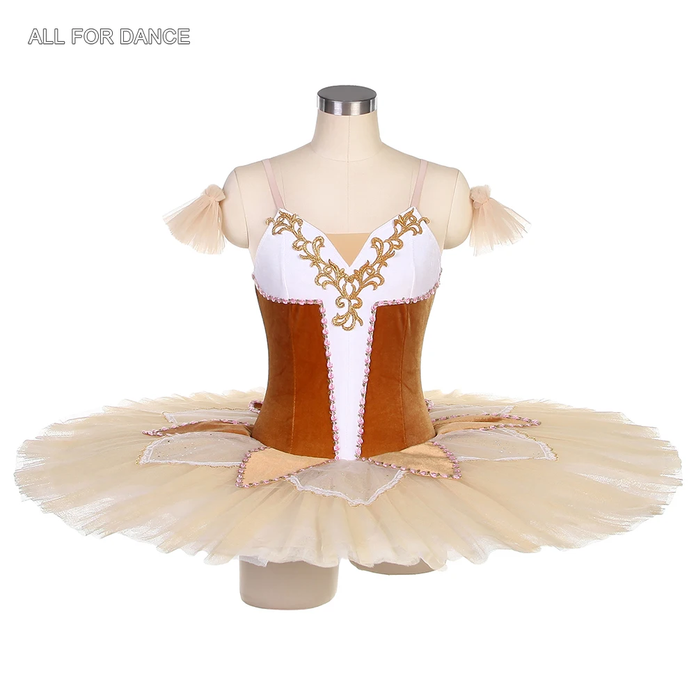 BLL135 Brown Velvet Bodice with Gold Trim Pre-professional Ballet Tutu for Adult & Child Ballerina Stage Performance Costumes
BLL135 Brown Velvet Bodice with Gold Trim Pre-professional Ballet Tutu for Adult & Child Ballerina Stage Performance Costumes