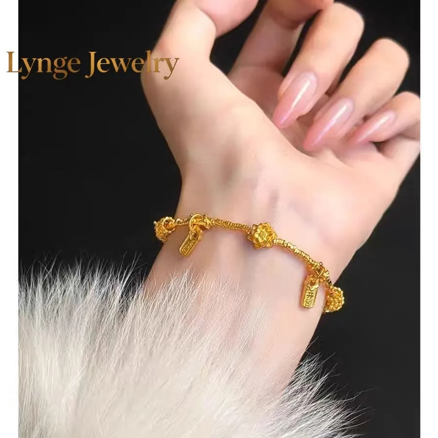 Lynge Jewelry Lucky Interlocking Bracelet Women's 24K Gold AU999 - Oxidation-resistant pure gold, secure interlock structure, fo
Lynge Jewelry Lucky Interlocking Bracelet Women's 24K Gold AU999 - Oxidation-resistant pure gold, secure interlock structure, fo