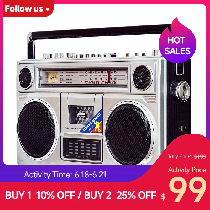 Retro Full-band Bluetooth Speaker Radio Volkswagen Cassette Player Recorder Multi-support TF Card/USB Function Bluetooth Connect
Retro Full-band Bluetooth Speaker Radio Volkswagen Cassette Player Recorder Multi-support TF Card/USB Function Bluetooth Connect