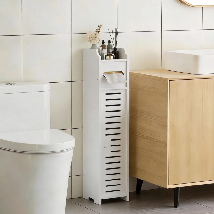 Small Bathroom Storage Cabinet Freestanding Toilet Paper Storage with Door and Shelves Corner Floor Cabinet Bathroom Organizers
Small Bathroom Storage Cabinet Freestanding Toilet Paper Storage with Door and Shelves Corner Floor Cabinet Bathroom Organizers