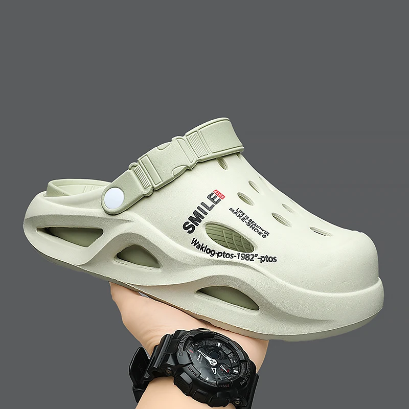 Пляжные сандалии из ЭВА на низком каблуке, эластичные мужские кроссовки, дизайнерская летняя повседневная обувь 2024, модная однотонная легкая мягкая подошва
Пляжные сандалии из ЭВА на низком каблуке, эластичные мужские кроссовки, дизайнерская летняя повседневная обувь 2024, модная однотонная легкая мягкая подошва