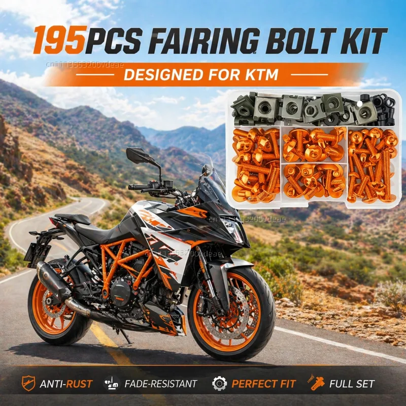 195Pcs Motorcycle Fairing Bolt Screws Kit Nut Clips For KTM Duke 390 1290 790 890 690 1090 1190 990 125 200 250 Duke1290 CNC
195Pcs Motorcycle Fairing Bolt Screws Kit Nut Clips For KTM Duke 390 1290 790 890 690 1090 1190 990 125 200 250 Duke1290 CNC