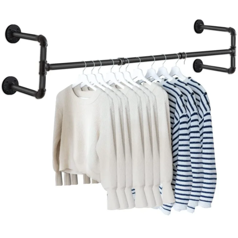 Modern simple wrought iron multi-functional wall hanger, offline store clothing display rack
Modern simple wrought iron multi-functional wall hanger, offline store clothing display rack