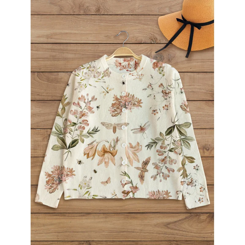 Simple Butterfly Floral Print Girls' Sweater Cardigan Warm High-Quality Round Neck Long Sleeve Button Autumn Winter Casual Daily
Simple Butterfly Floral Print Girls' Sweater Cardigan Warm High-Quality Round Neck Long Sleeve Button Autumn Winter Casual Daily