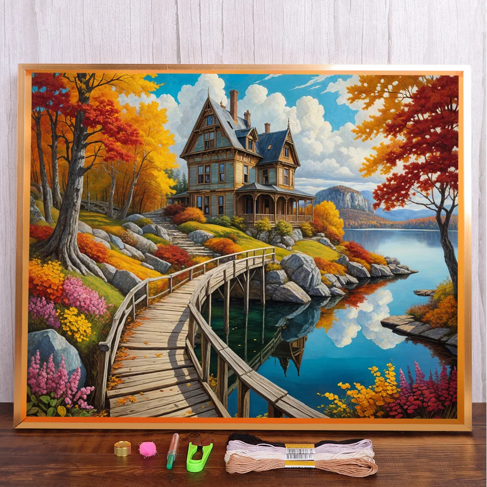 Landscape House By Lake Printed Cross-Stitch Patterns DIY Embroidery Craft Handmade Handiwork Hobby Promotions Design Room Decor
Landscape House By Lake Printed Cross-Stitch Patterns DIY Embroidery Craft Handmade Handiwork Hobby Promotions Design Room Decor