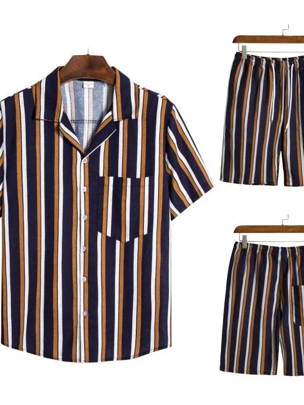 New Men's Cotton Linen Striped Shirt Shorts Beachwear Autumn Season Short Sleeve Short Pants Other Material Made in China
New Men's Cotton Linen Striped Shirt Shorts Beachwear Autumn Season Short Sleeve Short Pants Other Material Made in China