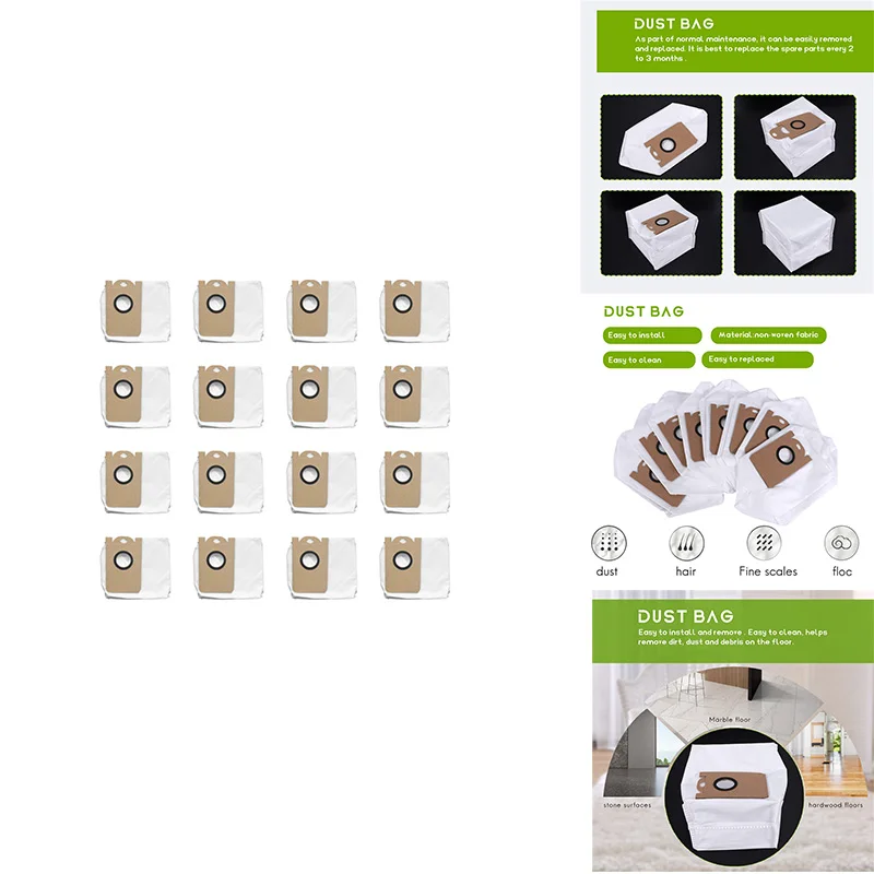 16 PCS Dust Bags Replacement Parts Accessories For Uoni V980MAX V980PLUS Robot Vacuum Cleaner Dust Bag
16 PCS Dust Bags Replacement Parts Accessories For Uoni V980MAX V980PLUS Robot Vacuum Cleaner Dust Bag