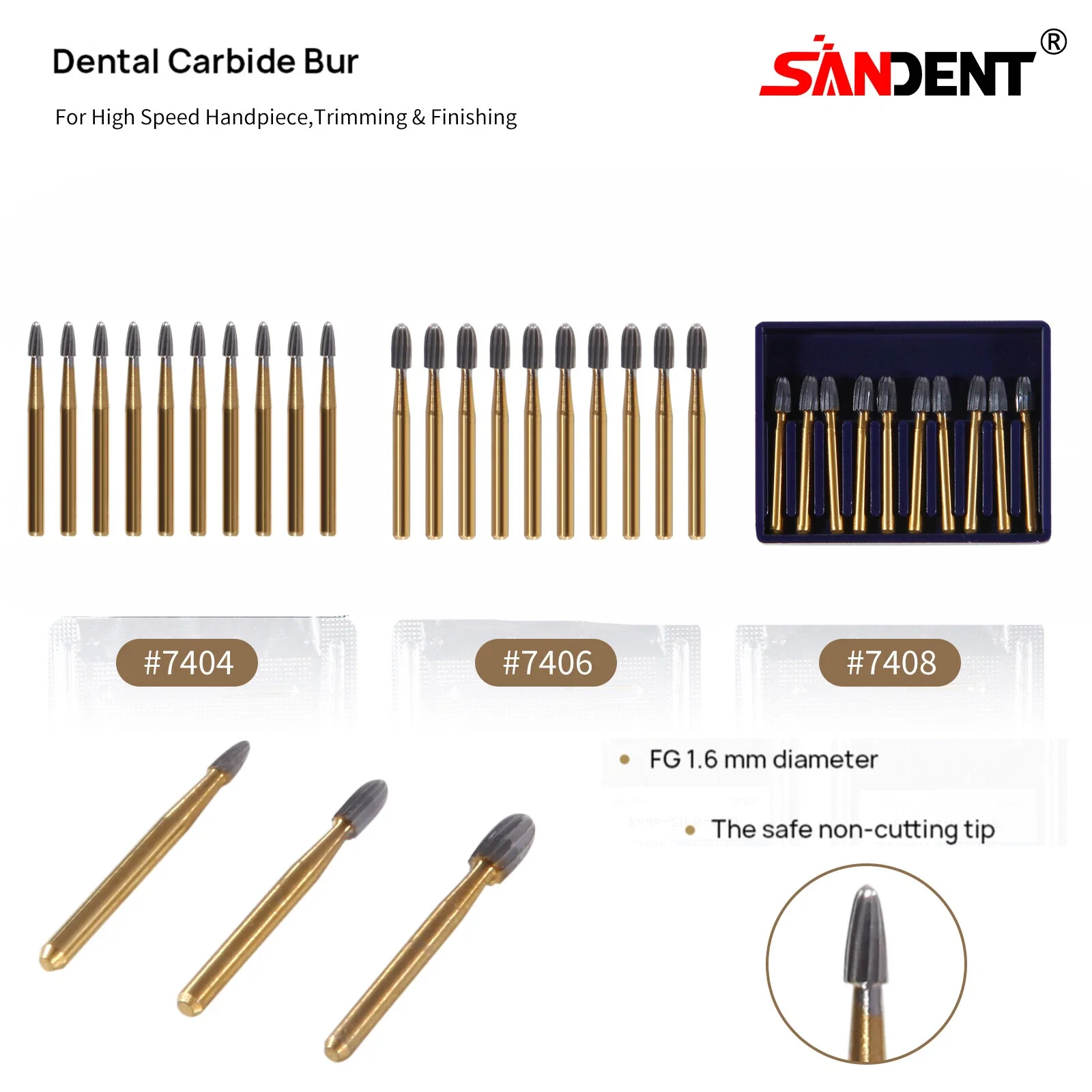 Стоматологические боры из карбида вольфрама для обрезки и отделки яиц FG 7404 7406 7408 для высокоскоростного наконечника
Стоматологические боры из карбида вольфрама для обрезки и отделки яиц FG 7404 7406 7408 для высокоскоростного наконечника