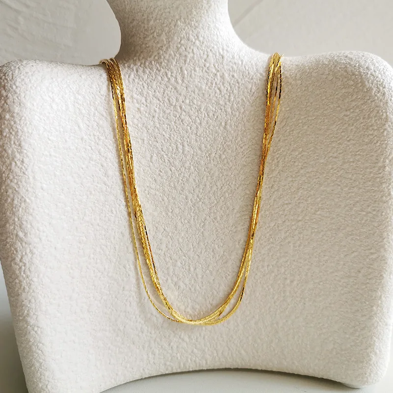 Pure 925 Sterling Silver Simply Layered Chain Necklace Women Jewelry S925 Designer T Show Runway Gown INS Japan Korea
Pure 925 Sterling Silver Simply Layered Chain Necklace Women Jewelry S925 Designer T Show Runway Gown INS Japan Korea