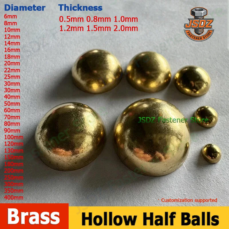 1-10pcs Brass Hollow Hemisphere OD 6-400mm Semisphere Decoration Sealing Plug Pure Copper Half Balls Pipe Cap Heat Dissipation
1-10pcs Brass Hollow Hemisphere OD 6-400mm Semisphere Decoration Sealing Plug Pure Copper Half Balls Pipe Cap Heat Dissipation