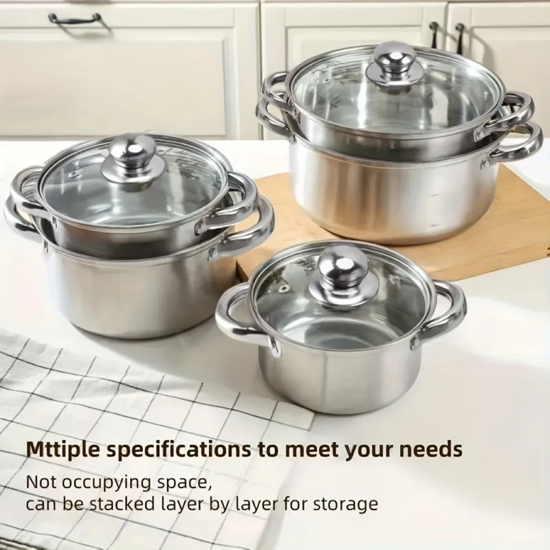 10-piece stainless steel cookware set, suitable for induction cooktops, ideal for outdoor, dormitory, camping use
10-piece stainless steel cookware set, suitable for induction cooktops, ideal for outdoor, dormitory, camping use
