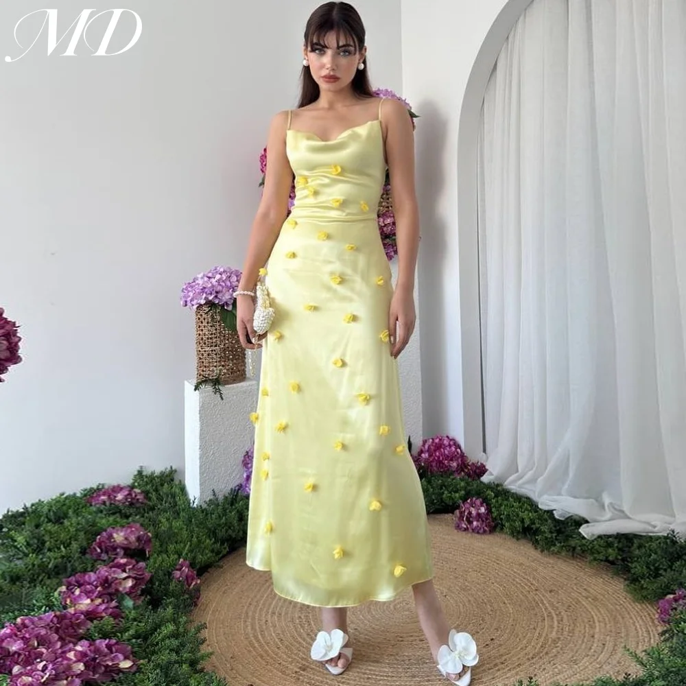 MD 2025 Elegant Yellow Evening Gown Sleeveless Satin Spaghetti Strap Sleeveless Applique Prom Gown Ankle-Length Customised 2025
MD 2025 Elegant Yellow Evening Gown Sleeveless Satin Spaghetti Strap Sleeveless Applique Prom Gown Ankle-Length Customised 2025