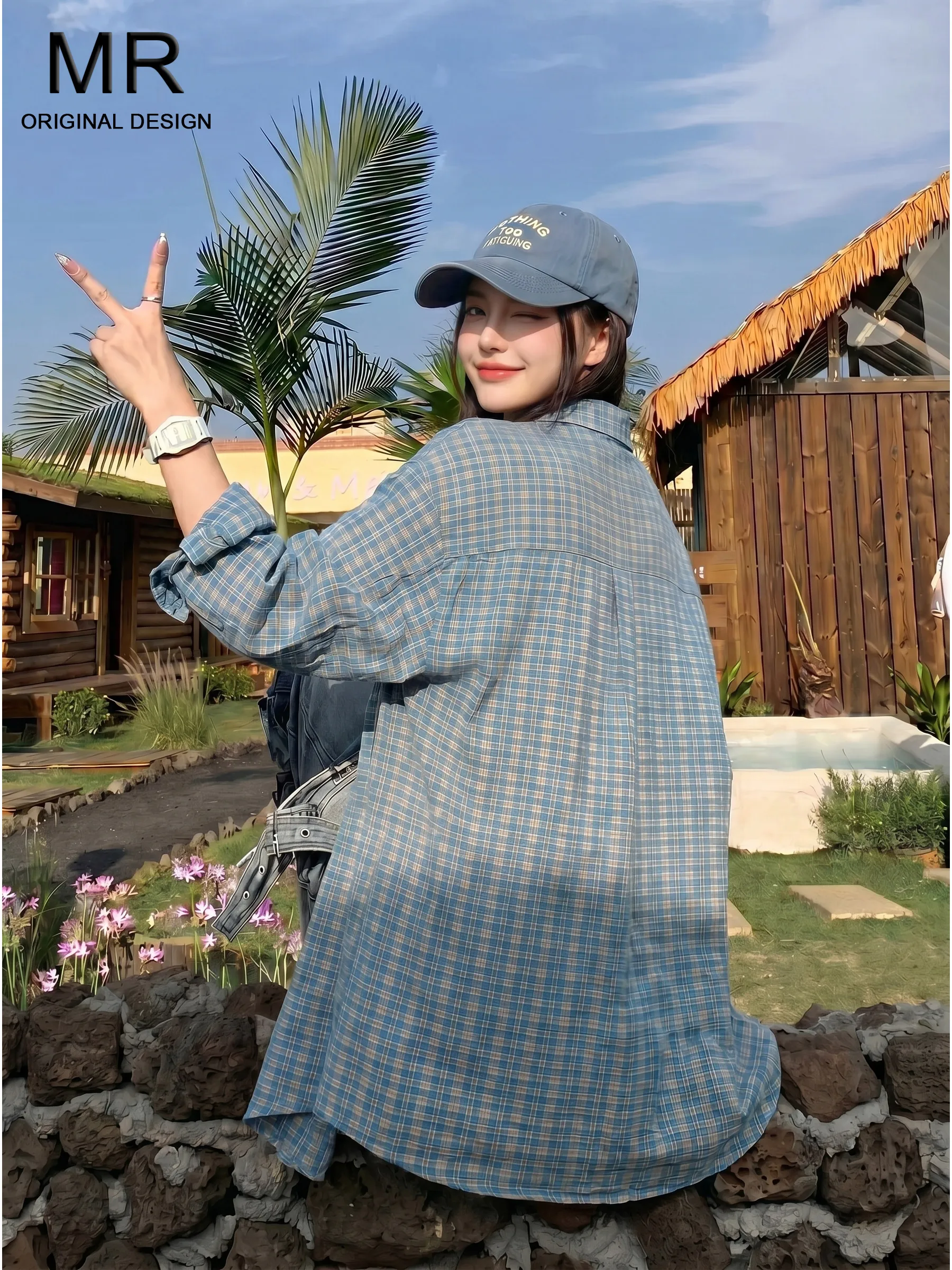 Loose Blue Plaid Long Sleeve Shirt Women's Summer Casual Design Lazy Style Outerwear Korean Fashion 2026 New Arrival
Loose Blue Plaid Long Sleeve Shirt Women's Summer Casual Design Lazy Style Outerwear Korean Fashion 2026 New Arrival