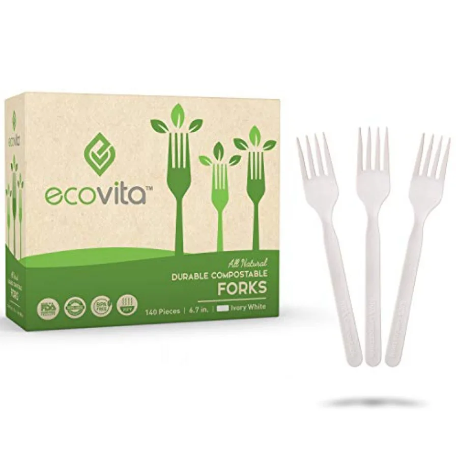Compostable Forks - 140 Large Disposable Utensils 7 in. Eco Friendly Durable and Heat Resistant Alternative to Plastic Forks wi
Compostable Forks - 140 Large Disposable Utensils 7 in. Eco Friendly Durable and Heat Resistant Alternative to Plastic Forks wi