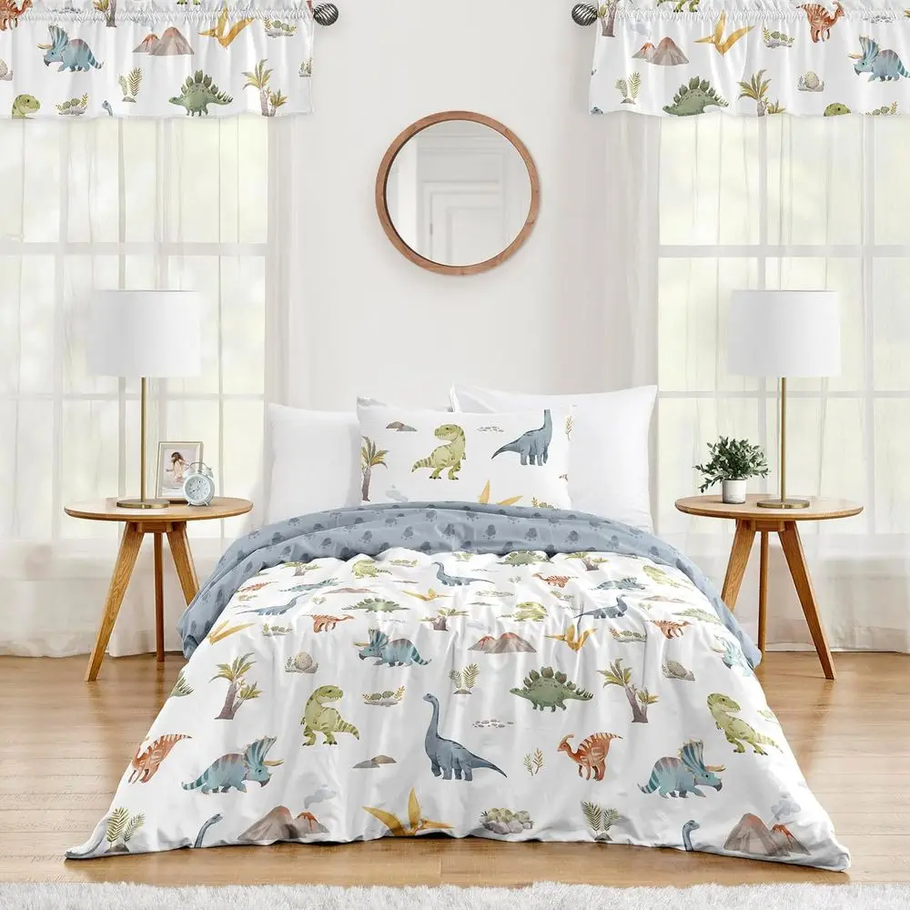 Twin Comforter Set for Boys: Blue Dinosaur Themed Bedding with Blanket and Pillow Sham
Twin Comforter Set for Boys: Blue Dinosaur Themed Bedding with Blanket and Pillow Sham
