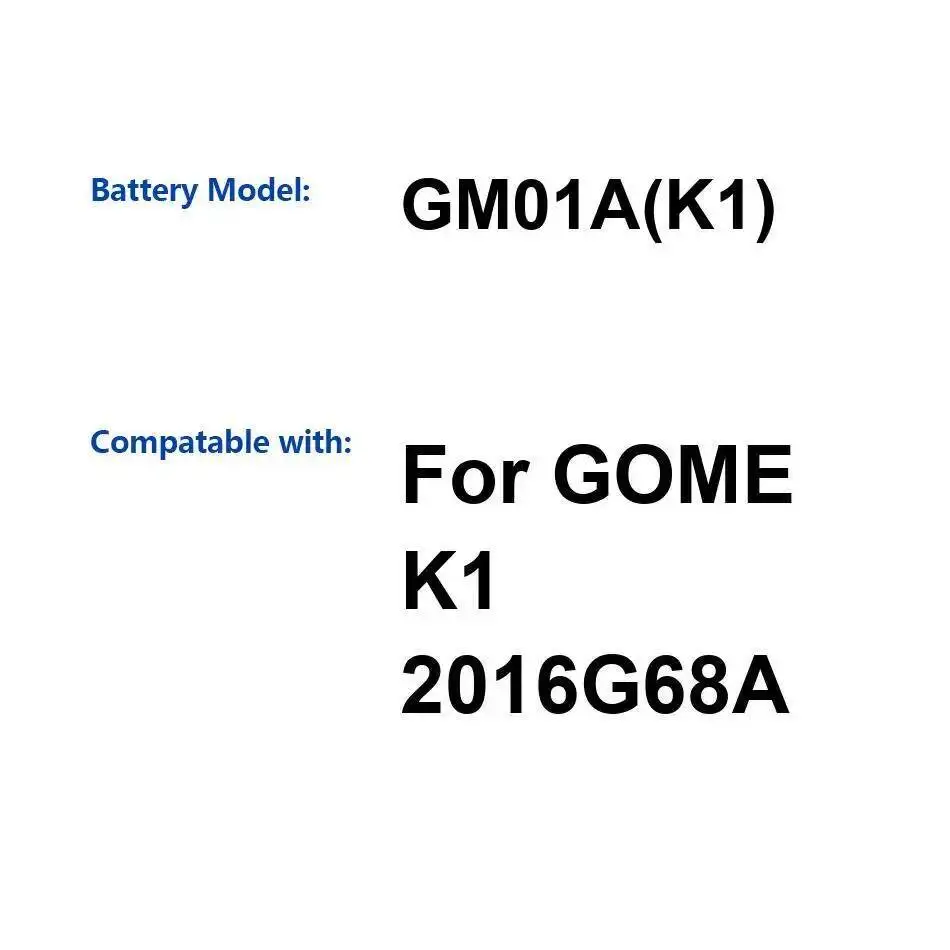 Lightweight 3500Mah Mobile Phone Battery For Gome K1 2016G68A GM01A 
Lightweight 3500Mah Mobile Phone Battery For Gome K1 2016G68A GM01A