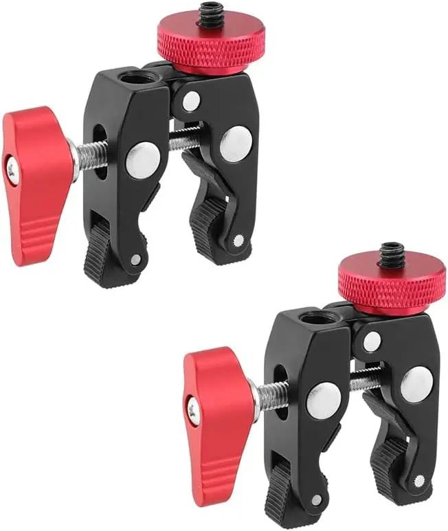2-Pack Crab Clamp Holder with 1/4" Screw Adapter for Studio Flash Light Camera Tripod (Red)
2-Pack Crab Clamp Holder with 1/4" Screw Adapter for Studio Flash Light Camera Tripod (Red)