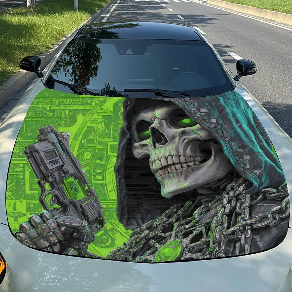 Gothic Green Eyed Skeleton Car Hood Stickers, Truck Stickers, Self-adhesive Long-lasting Car Parts, Suitable For Cars, Truck Hoo
Gothic Green Eyed Skeleton Car Hood Stickers, Truck Stickers, Self-adhesive Long-lasting Car Parts, Suitable For Cars, Truck Hoo