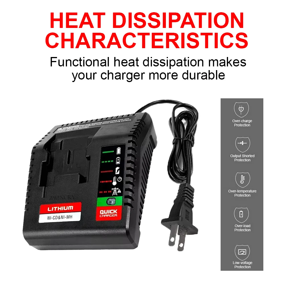 Battery Charger PCXMVC PCMVC PCLMVC Fit for Porter Cable 18V Lithium Ion&Ni-Cd&Ni-MH PC18B PC18BL PC18BLEX PC18BLX PCC489N
Battery Charger PCXMVC PCMVC PCLMVC Fit for Porter Cable 18V Lithium Ion&Ni-Cd&Ni-MH PC18B PC18BL PC18BLEX PC18BLX PCC489N