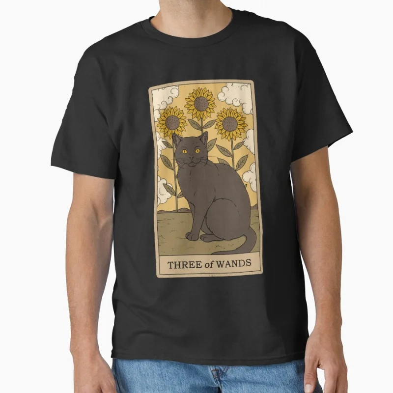 Three of Wands Vinage Tarot Card Cat Funny magical cats cute pet Gift T shirt for men large size Adult Tops S-6XL mens clothing
Three of Wands Vinage Tarot Card Cat Funny magical cats cute pet Gift T shirt for men large size Adult Tops S-6XL mens clothing