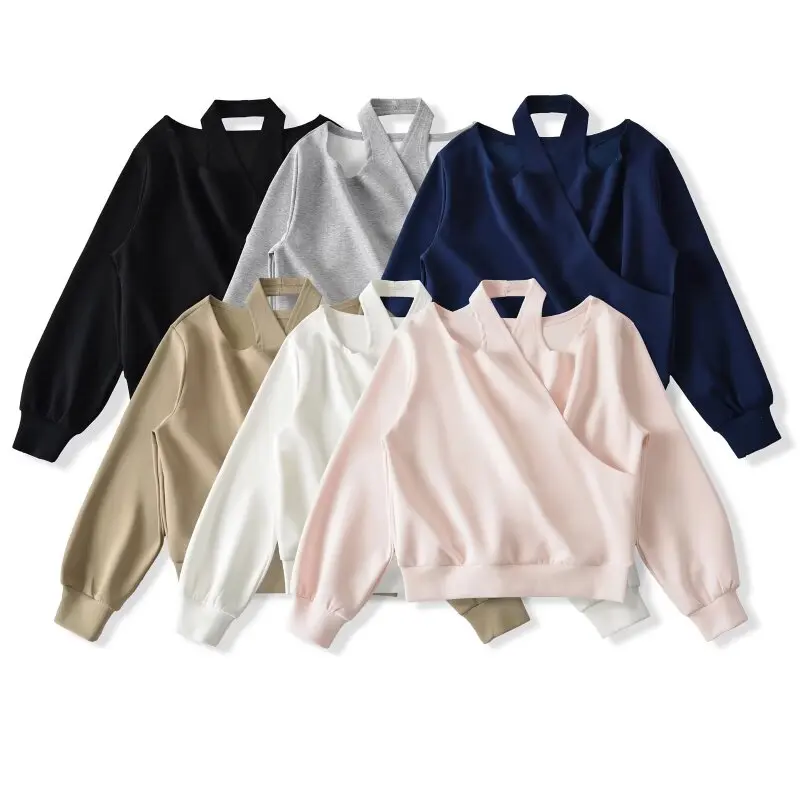 Sweet And Spicy Shoulder Bared V-Neck Loose Slimming Long Sleeve Sweatshirt Casual Versatile Women's Overhead Top
Sweet And Spicy Shoulder Bared V-Neck Loose Slimming Long Sleeve Sweatshirt Casual Versatile Women's Overhead Top
