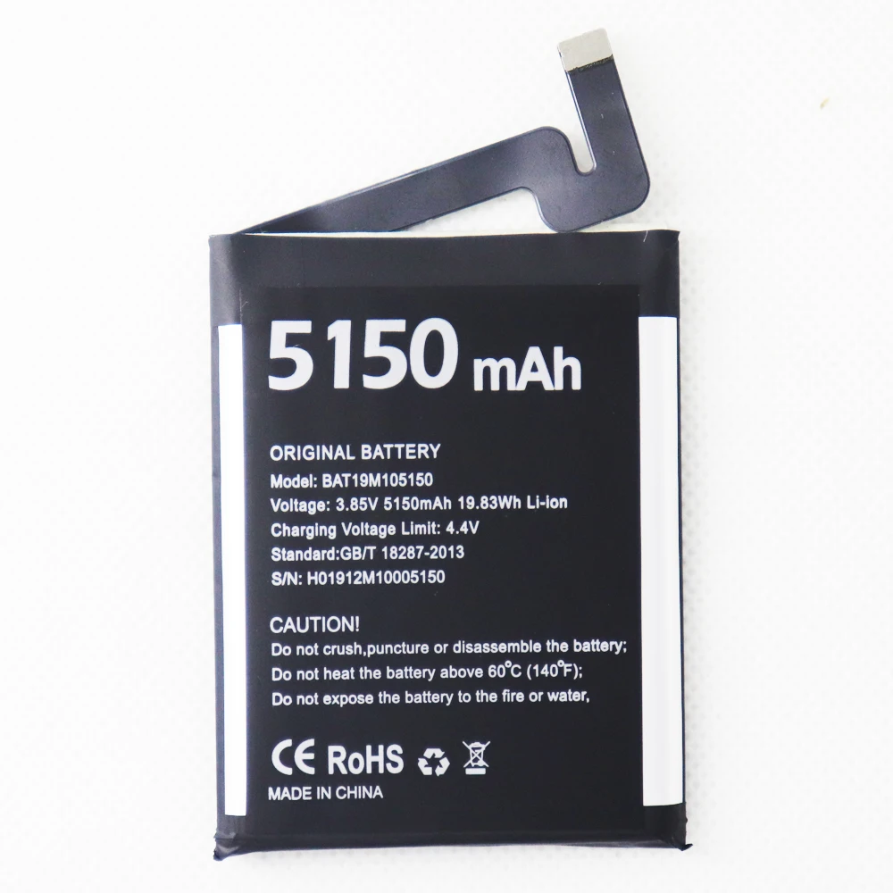 Original 5150mAh BAT19M105150 Battery for Doogee S95 Pro Cell Phone +Tools
Original 5150mAh BAT19M105150 Battery for Doogee S95 Pro Cell Phone +Tools