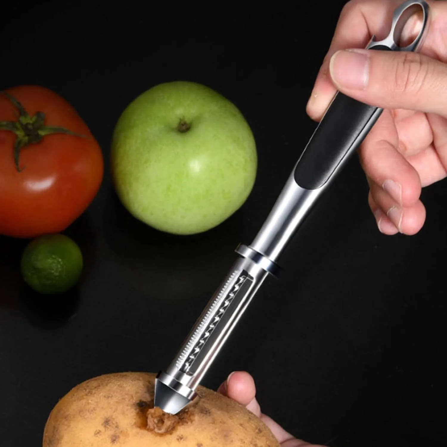 Multifunctional Kitchen vegetable peeler,Stainless steel rotary peeler | Potato,Fruit Carrot Veggie Peelers with ergonomic safety and control handle-Dishwasher Safety
Multifunctional Kitchen vegetable peeler,Stainless steel rotary peeler | Potato,Fruit Carrot Veggie Peelers with ergonomic safety and control handle-Dishwasher Safety