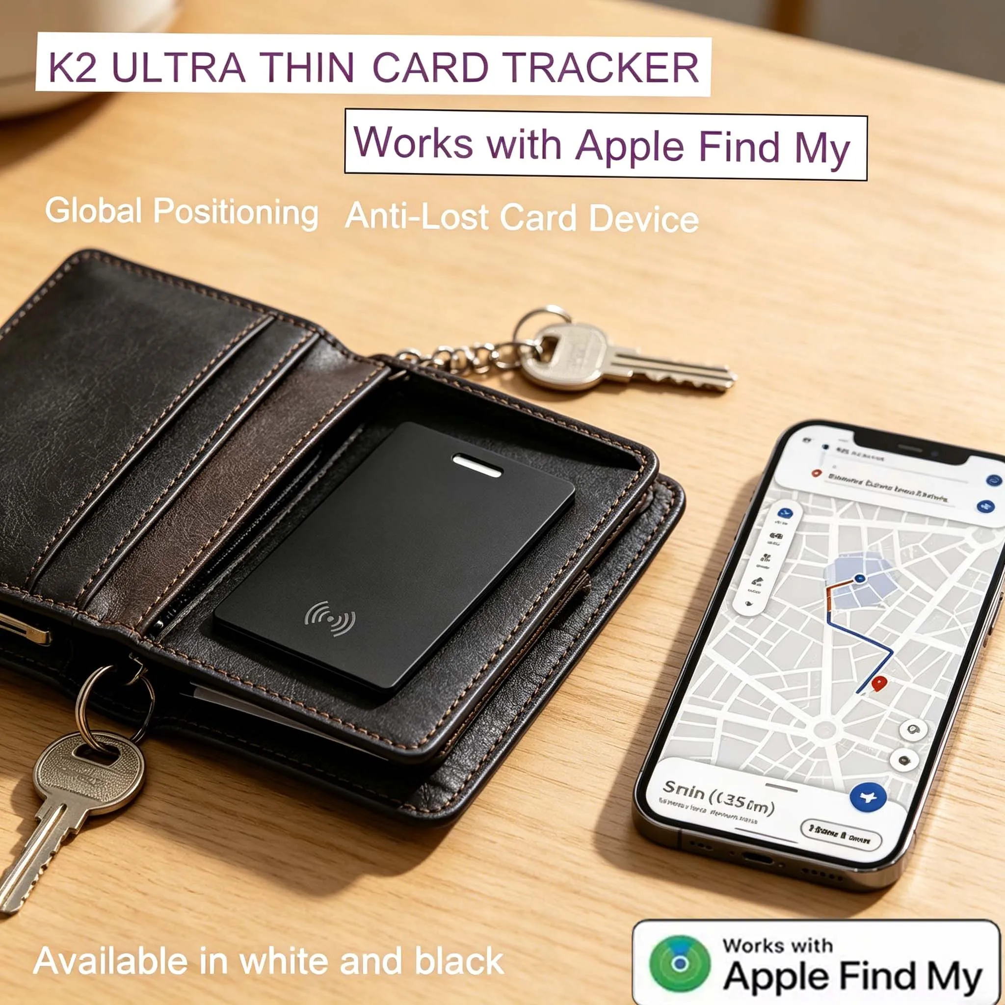 Wireless GPS Tracker Card for iPhone iOS Find My, Ultra Thin Smart Anti Lost Locator for Key Wallet Luggage Pet Cat Dog
Wireless GPS Tracker Card for iPhone iOS Find My, Ultra Thin Smart Anti Lost Locator for Key Wallet Luggage Pet Cat Dog
