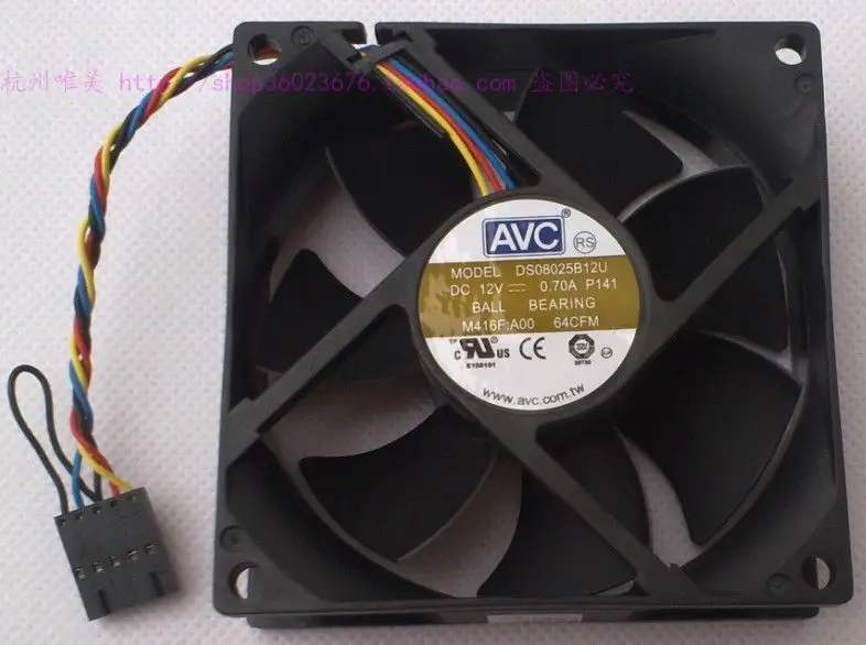 NEW AVC 8025 8CM double ball bearing 4lines control speed DS08025B12U FOR DELL 0.70A cooling fan
NEW AVC 8025 8CM double ball bearing 4lines control speed DS08025B12U FOR DELL 0.70A cooling fan