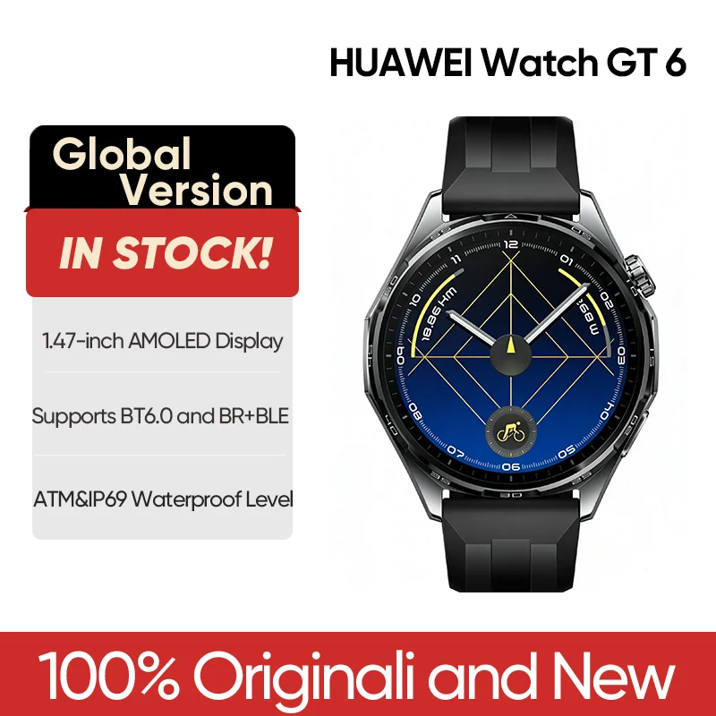 Смарт-часы HUAWEI WATCH GT 6 2025 года с AMOLED-экраном 1.47”/1.32”, до 21 дня автономной работы, измерение пульса, NFC, совместимость с iOS и Android
Смарт-часы HUAWEI WATCH GT 6 2025 года с AMOLED-экраном 1.47”/1.32”, до 21 дня автономной работы, измерение пульса, NFC, совместимость с iOS и Android