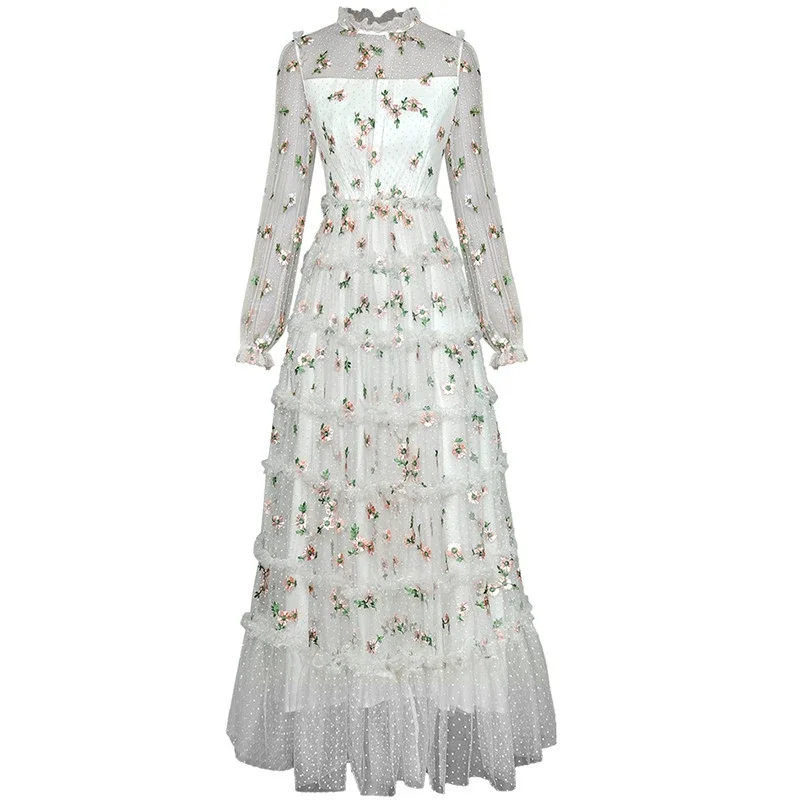 2023 New Fashion Spring Summer Women See-Through Long Sleeves Mesh Embroidery Party Elegant Dresses
2023 New Fashion Spring Summer Women See-Through Long Sleeves Mesh Embroidery Party Elegant Dresses