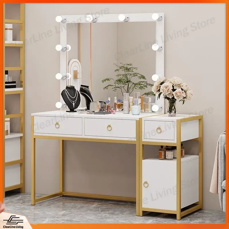 Light Luxury LED Makeup Dressing Table with Mirror Lamp for Beauty Salon Hair Studio Wedding Shop Training School
Light Luxury LED Makeup Dressing Table with Mirror Lamp for Beauty Salon Hair Studio Wedding Shop Training School