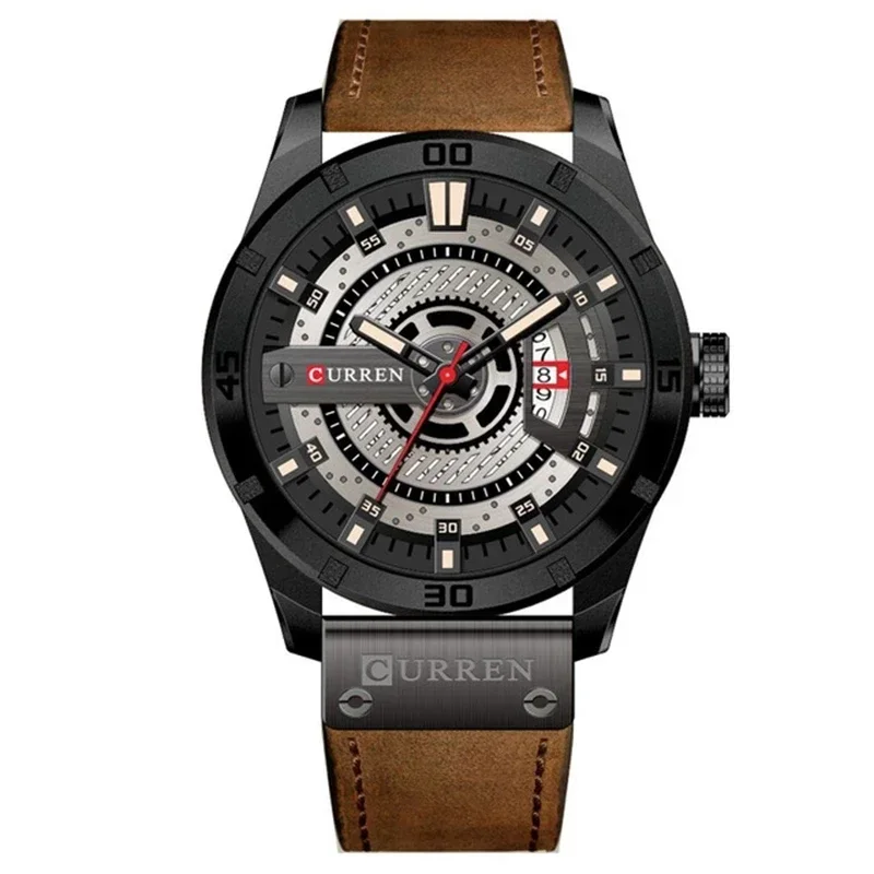 CURREN 8301 Роскошные мужские спортивные часы в стиле милитари, аналоговые кварцевые часы с датой, мужские повседневные кожаные наручные часы
CURREN 8301 Роскошные мужские спортивные часы в стиле милитари, аналоговые кварцевые часы с датой, мужские повседневные кожаные наручные часы