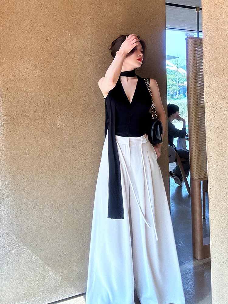 YANGXIAOJING Women's Wide Leg Suit Pants High Waist Pleated Skirt Casual Long Pants Spring Autumn Seasonal Fem
YANGXIAOJING Women's Wide Leg Suit Pants High Waist Pleated Skirt Casual Long Pants Spring Autumn Seasonal Fem