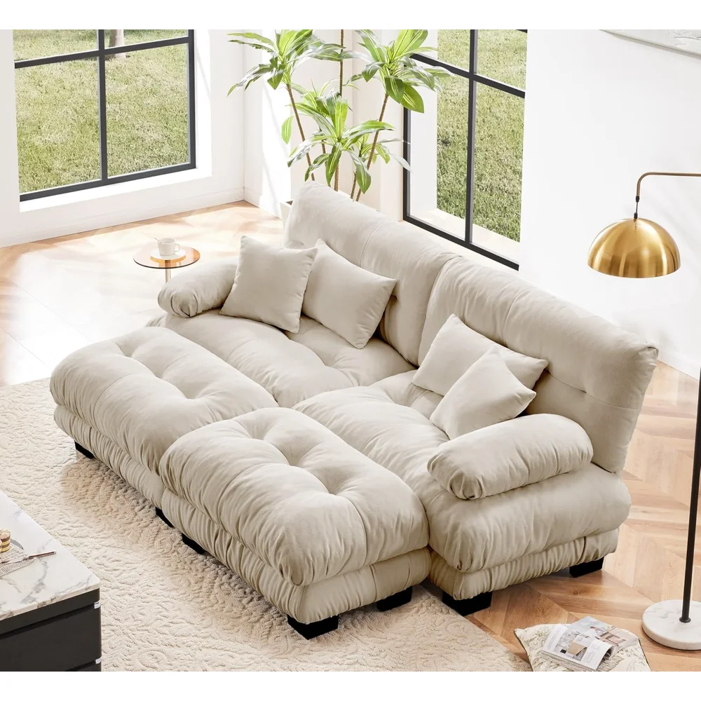 Oversized Modular Cloud Sofa, U and L Shaped Sectional Couch in Chenille Fabric, Soft High-Resilience Deep Seat Cushions, Custom
Oversized Modular Cloud Sofa, U and L Shaped Sectional Couch in Chenille Fabric, Soft High-Resilience Deep Seat Cushions, Custom